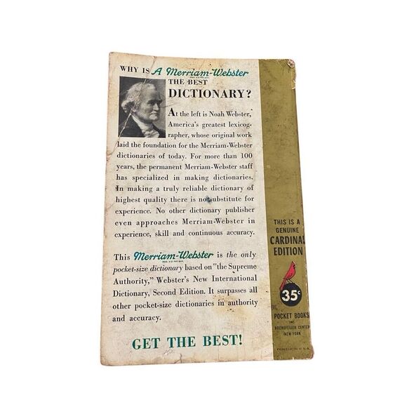 1958 The Mirriam Webster Pocket Dictionary English Language Paperback Book - Picture 2 of 13